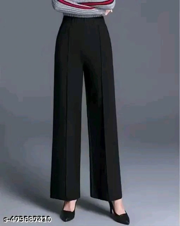 Women Regular Fit Cotton Blend Trousers - Black, M