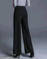 Women Regular Fit Cotton Blend Trousers - Black, M