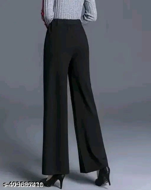 Women Regular Fit Cotton Blend Trousers - Black, M