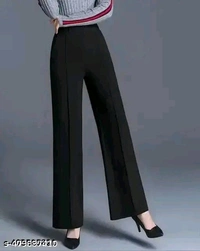 Women Regular Fit Cotton Blend Trousers - Black, M