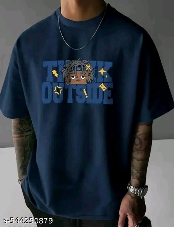 :*Men Cotton Oversize Tshirts*
 - Navy Blue, M