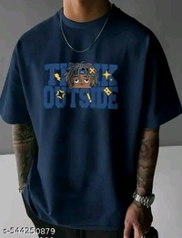 :*Men Cotton Oversize Tshirts*
 - Navy Blue, M