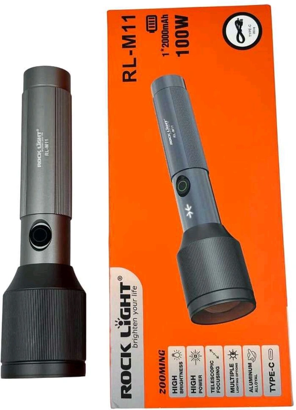 Torch Light ( Rock Light, RL-M11) - Torch Size 19.5cm Length, Gray