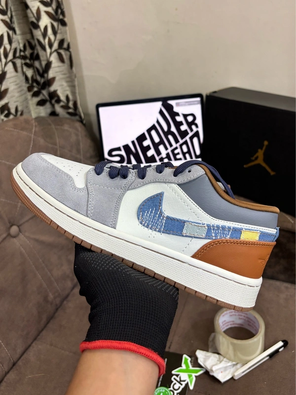Nikee Jordan Low 1 SE Phantom Denim Swoosh