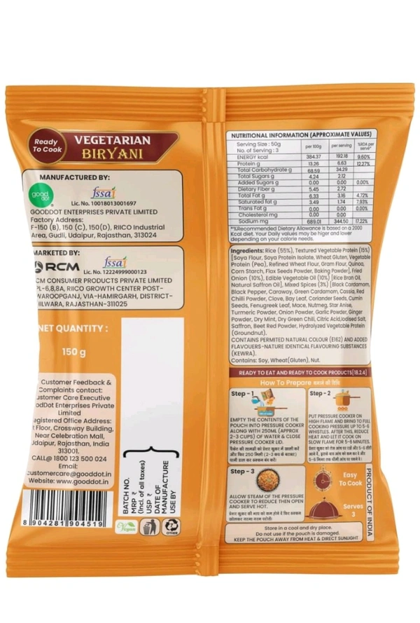 बिरयानी Ready To Cook Biryani  - 150g