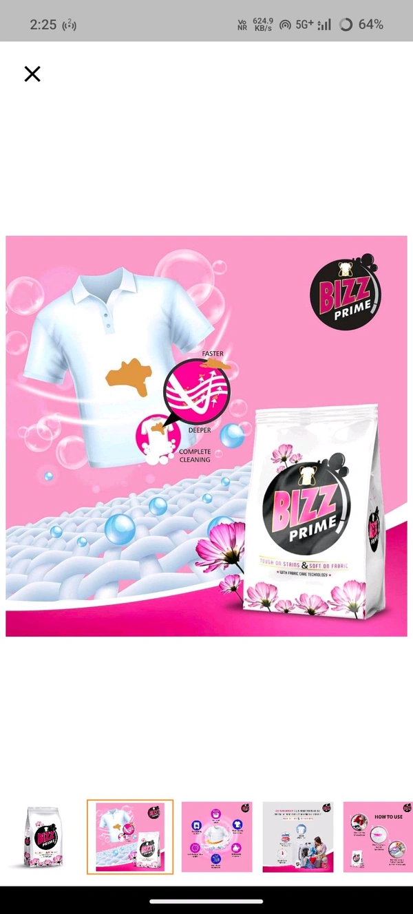Bizz Prime Washing Powder,500g - 500g