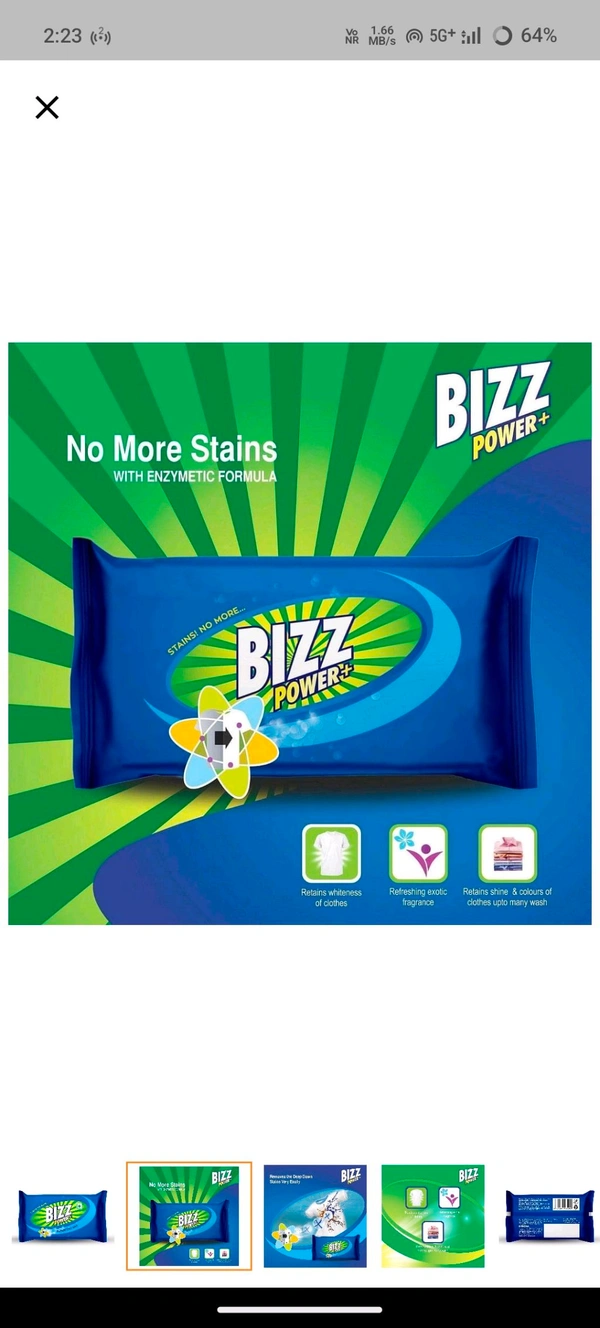 Bizz Power Plus Detergent Cake,165g - 140g