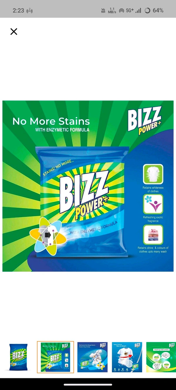 Bizz Power Plus Washing Powder,2kg - 2kg