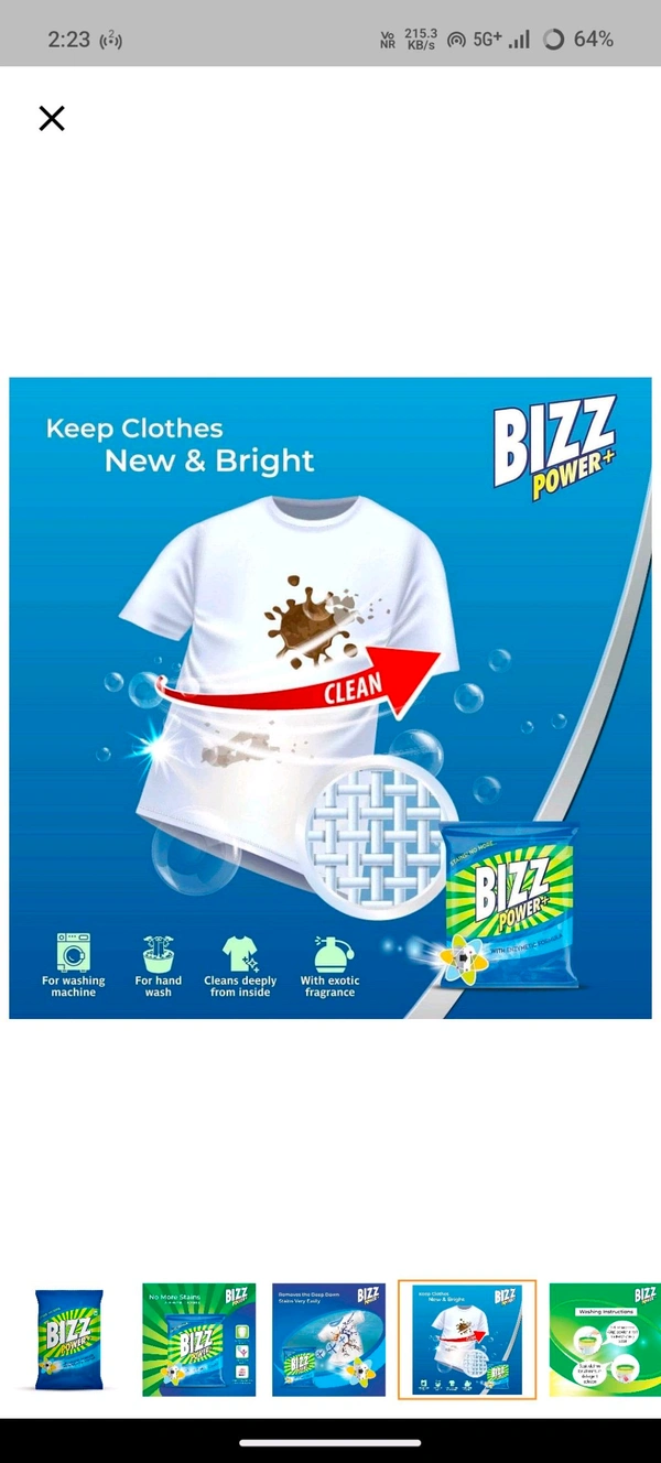 Bizz Power Plus Washing Powder,2kg - 2kg