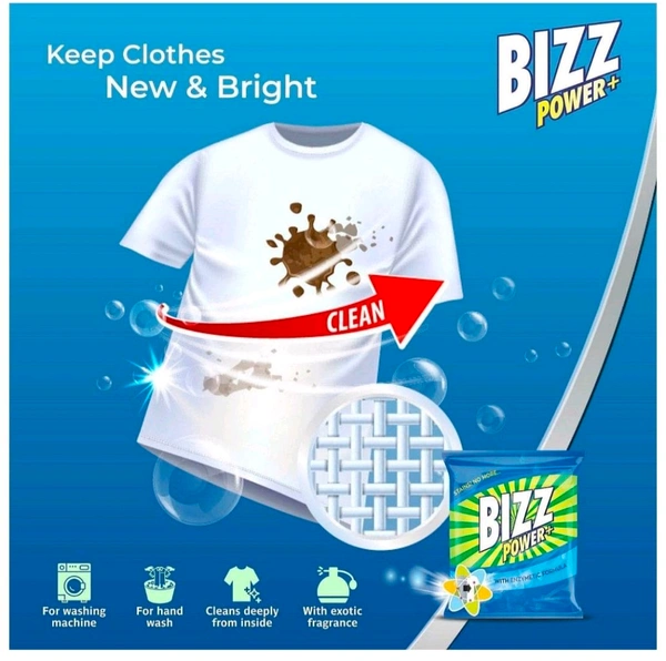 Bizz Power Plus Washing Powder,500g - 500g