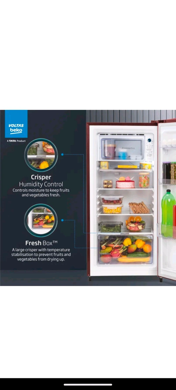 Voltas  Beko Refrigerator ,3star  - 3 Satr 183ltr