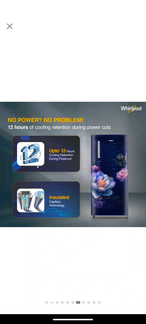 Whirlpool 184 L Direct Cool Single Door 3 Star Refrigerator (Sapphire Serena, 205 WDE PRM 3S SAPPHIRE SERENA-Z)