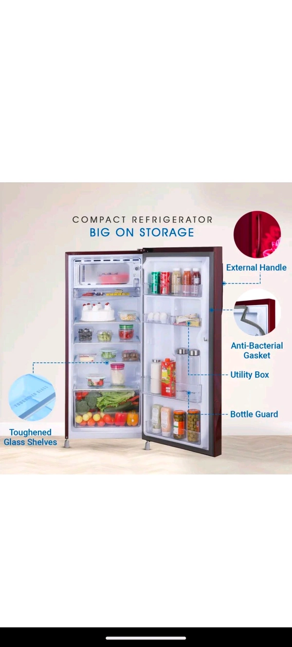 Haier 190 L Direct Cool Single Door 3 Star Refrigerator with Large Storage Space1 Hour Icing Technology (Red Dahelia, HED-203RD-P)
