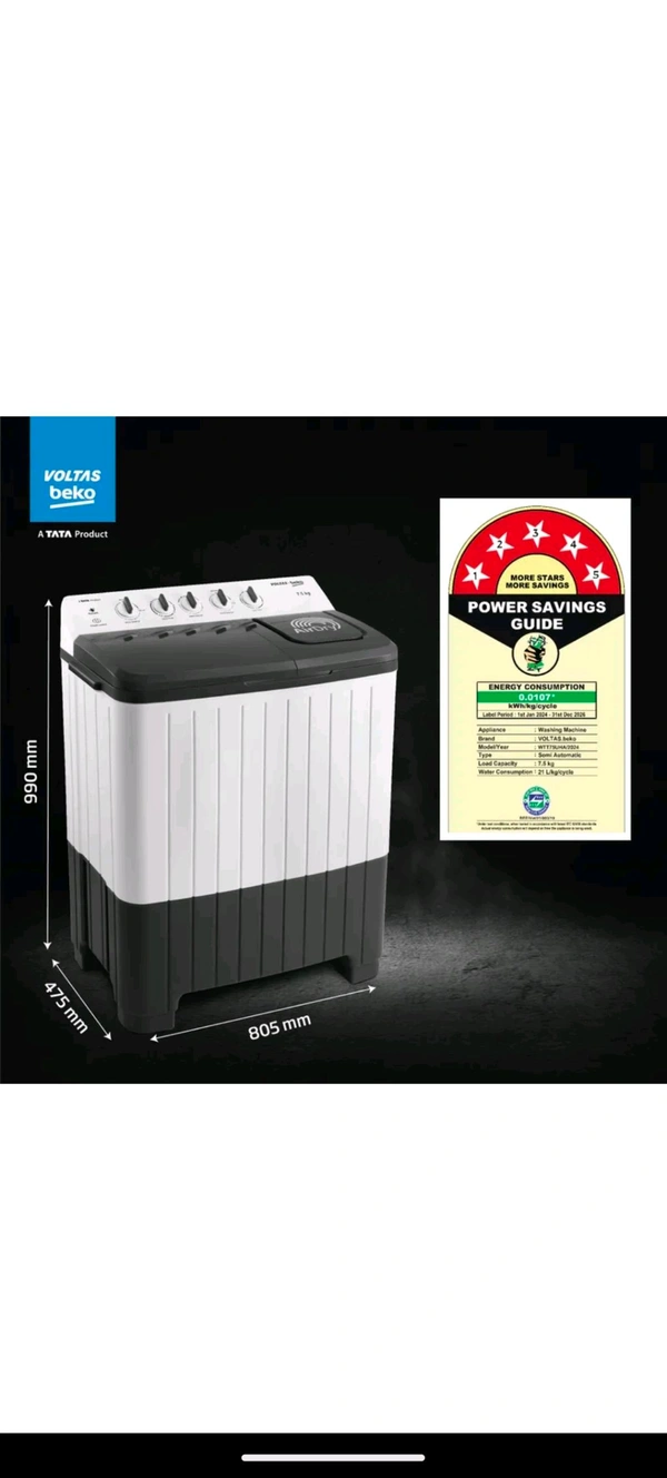 Voltas Beko 7.5 kg Semi Automatic Top Load Grey, White

(WTT75UHA/OK5S1S1W01)