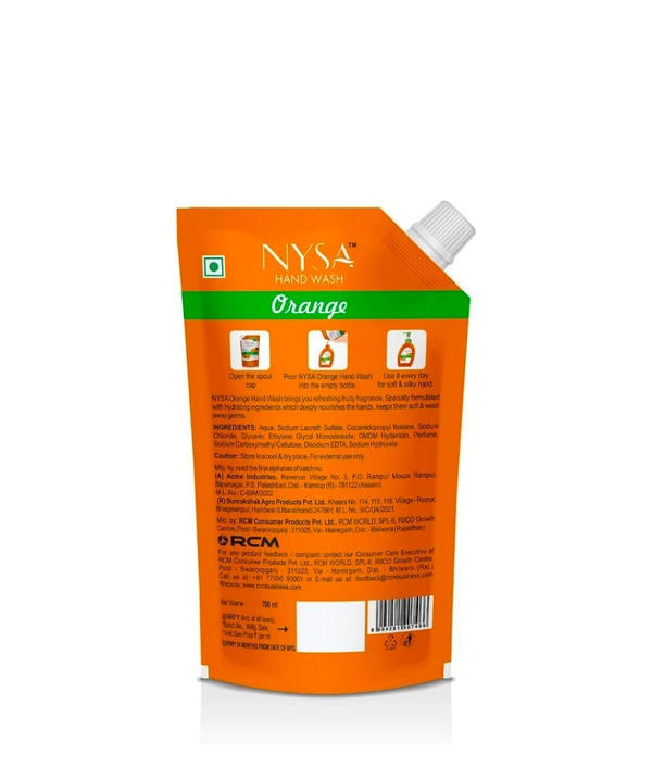 Nysa Orange Handwash Refill,700ml