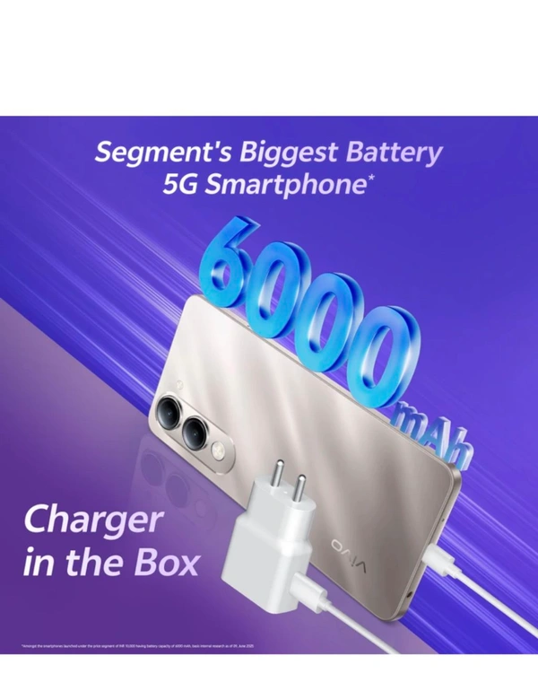 Vivo T4 Lite 5g Charger In The Box (Taitanium Gold ,128 (4 GB RAM)