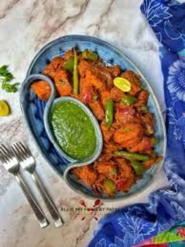 Chilli Soya Chaap Veg