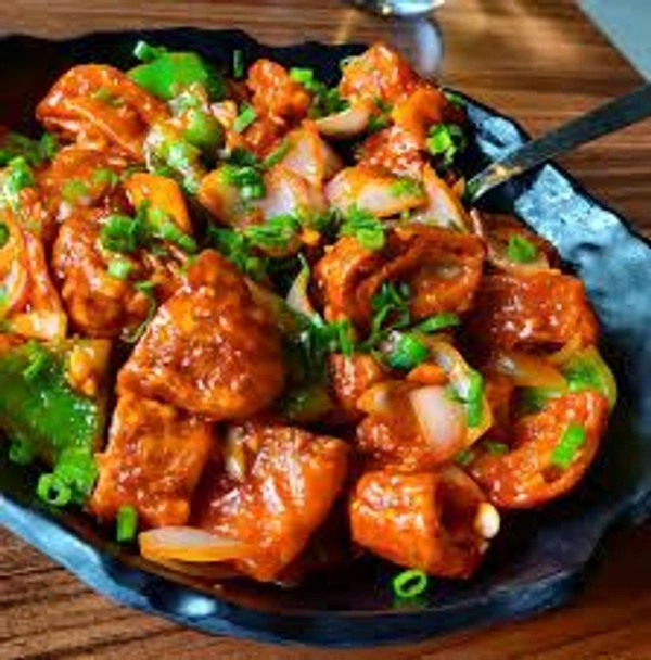 Chilli Soya Chaap Veg