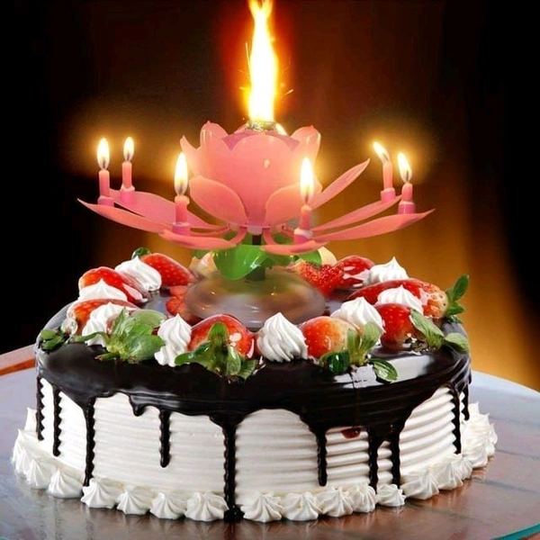 Happy Birthday Lotus Candle