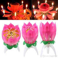 Happy Birthday Lotus Candle