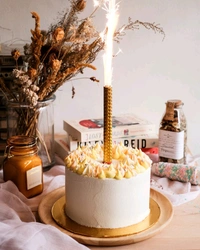 Happy Birthday Lotus Candle