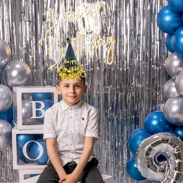 Wanna Party Black & Gold Happy Birthday Caps, Birthday Hats for Kids and Adults-Pack of 1