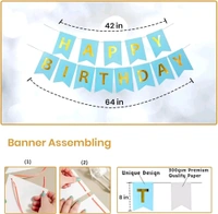 Party Propz Happy Birthday Decoration Kit - 53 Pcs Birthday Decoration Items For Boys With Silver Foil Curtain,Happy Birthday Banner(Cardstock) With Ribbon,Multicolour Metallic Balloons