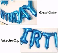 Rozi Decoration Happy Birthday Foil Balloons Letters for Boys Parties, Blue Theme Boys Birthday Decor Pack of 13 Letters

