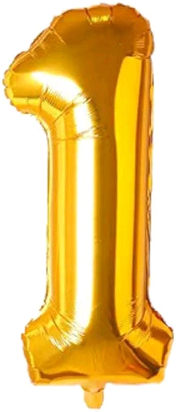 Rozi Decoration 32" Inch Number Foil Balloon Helium Quality -(Pack of one Unit) (Gold-1)