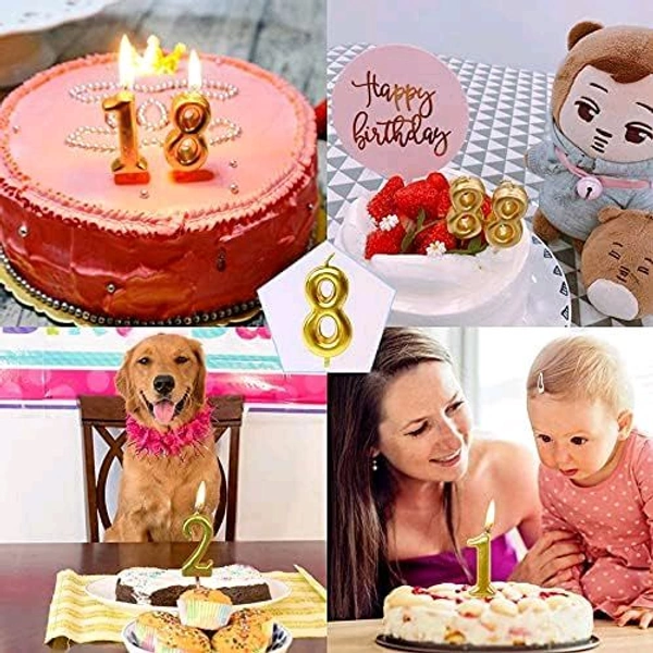Selibration.com | Golden Numerical No. 9 Birthday Candles for Cake, Anniversary and Birthday Celebration Supplies for Your Loved Ones