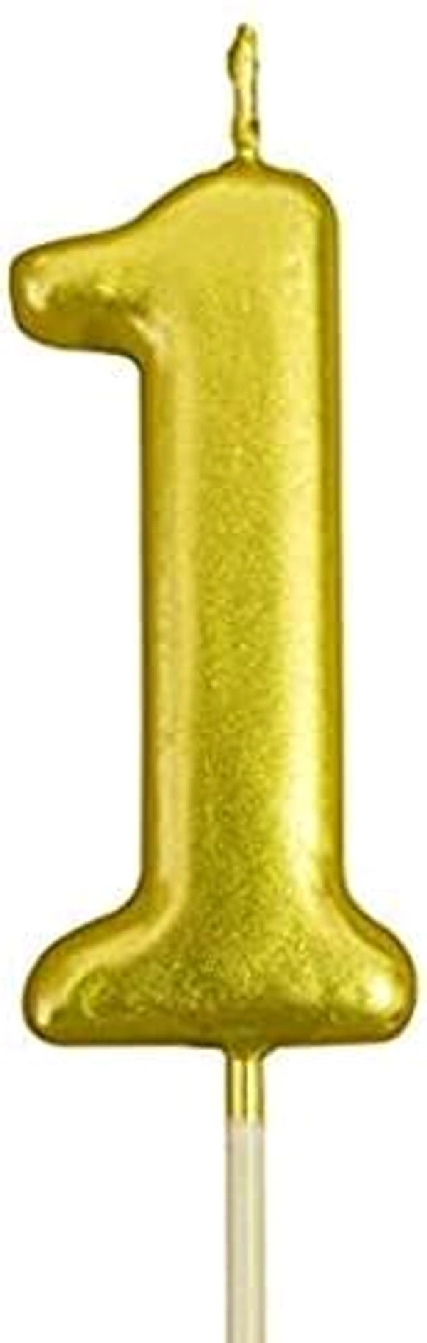Selibration.com | Golden Numerical No. 1 Birthday Candles for Cake, Anniversary and Birthday Celebration Supplies for Your Loved Ones