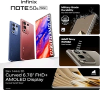 Infinix Note 50s 5G+ (Titanium Grey, 6GB RAM, 128GB Storage) | MediaTek D7300 Ultimate | 5500mAH Battery, Dual Speakers by JBL, 144Hz AMOLED Display