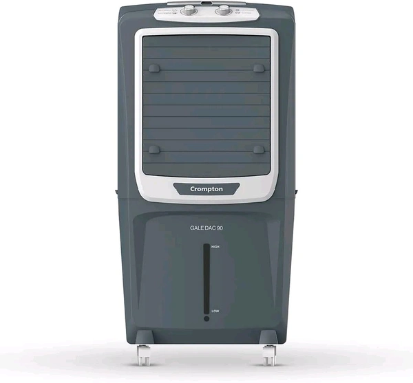 Burly Pride 60 Ltr Desert Portable Cooler With Anti Bacterial High Density Honeycomb, Auto Refill With Auto Swing And 3 Speed Control And Low Power Consumption, Castor Wheel- Grey (60 L)
