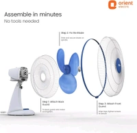 Orient Electric 400 MM Desk 71 Table Fan for Home & Office | 100% Copper Motor | High Air Delivery | Aerodynamically Balanced Blades | 3-Speed Control | 2 Years Warranty by Orient | White & Blue
50+ bought in past month