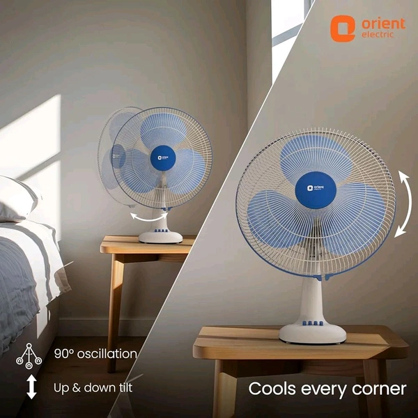 Orient Electric 400 MM Desk 71 Table Fan for Home & Office | 100% Copper Motor | High Air Delivery | Aerodynamically Balanced Blades | 3-Speed Control | 2 Years Warranty by Orient | White & Blue
50+ bought in past month