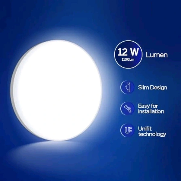 Halonix Prime 12W Round Wall De-Light Slim Surface Polycarbonate downlighter,CCT-6500K Cool Day Light Wall lamp |Easy Push fit Installation,Ceiling &Wall downlighter,Slim Decorative Wall Light