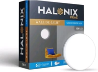Halonix Prime 12W Round Wall De-Light Slim Surface Polycarbonate downlighter,CCT-6500K Cool Day Light Wall lamp |Easy Push fit Installation,Ceiling &Wall downlighter,Slim Decorative Wall Light