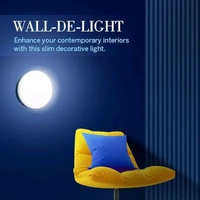 Halonix Prime 12W Round Wall De-Light Slim Surface Polycarbonate downlighter,CCT-6500K Cool Day Light Wall lamp |Easy Push fit Installation,Ceiling &Wall downlighter,Slim Decorative Wall Light