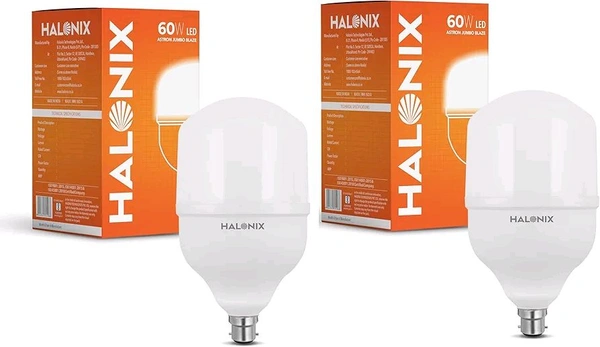 Halonix 60W LED Light Bulb | Cool Day Light (6500K) |Pack of 2 |Energy Efficient| 4kv Surge Protection |Base- B22

