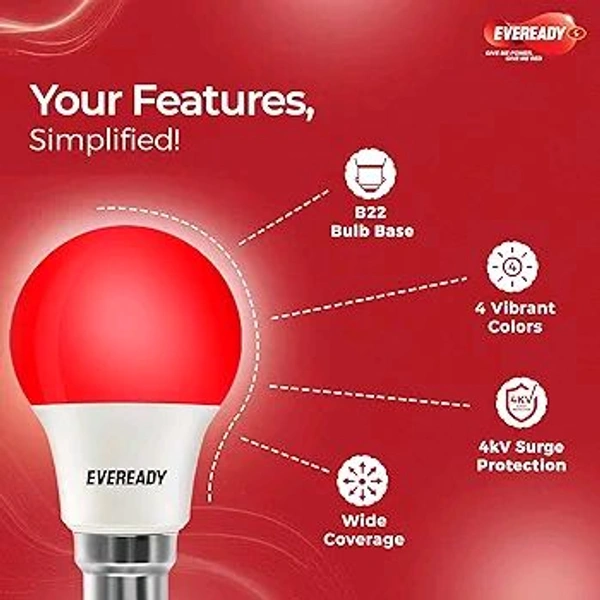 Eveready Neonix 9W Color LED Bulb, B22 Base