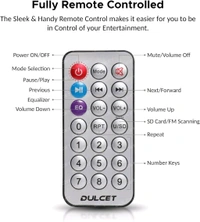 Dulcet DC-2020X Double IC High Power Universal Fit Mp3 Car Stereo with Dual USB/Bluetooth/FM/AU/Remote & Built-in Equalizer with Bass & Treble Control [Also, Includes a Free 3.5mm Premium Aux Cable]