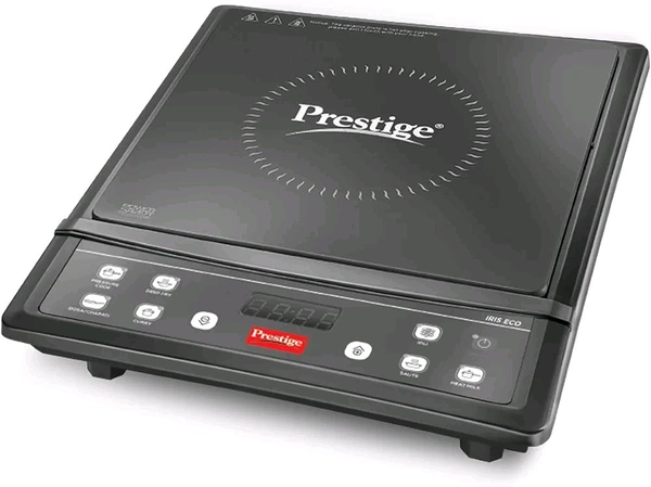 Prestige IRIS ECO 1200 W Induction Cooktop with Automatic Voltage Regulator |Indian Menu Option |High Voltage Surge Protection |Timer with User Pre-Set|1 year Warranty |Black