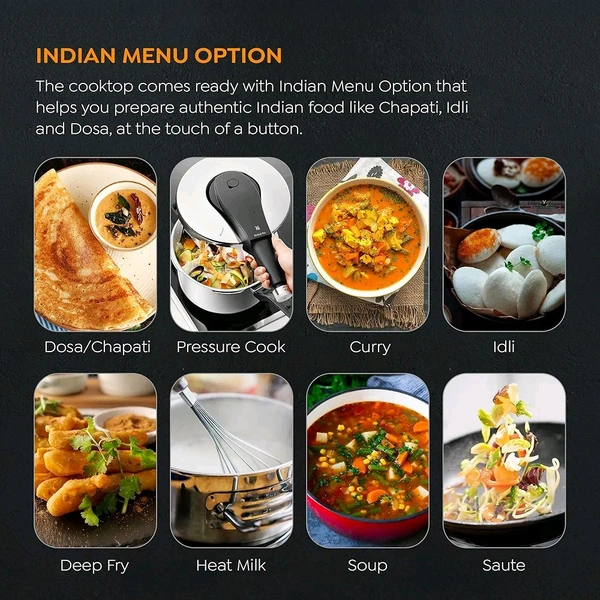 Prestige IRIS ECO 1200 W Induction Cooktop with Automatic Voltage Regulator |Indian Menu Option |High Voltage Surge Protection |Timer with User Pre-Set|1 year Warranty |Black