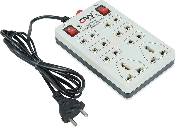 Digiway 240 Volts 8 + 2 Mini Power Strip Extension Cord/Board with 2 Switch, Indicator, Safety Fuse & 8 International sockets, 2 Meter Cord Wire (Beige)
100+ bought in past month
