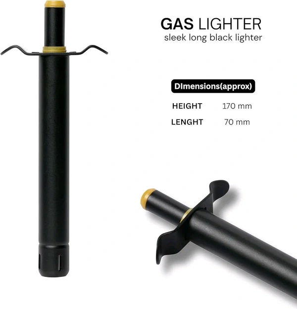 Nirency Long Lasting Manual Kitchen Lighter | Spark Ignition Lighter for Gas Stove & Burner for Home, Restaurant and Outdoor Use - Regular Size Handle with Grip Guard