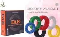COPPER 2.5 MM 90 MTR FR PVC Insulated CCA Copper Wire, Single Core Multi Strand House Cable for Gauge (10 No.) (Green)

