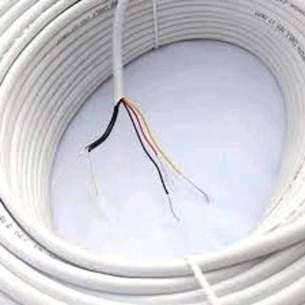 CP PLUS 3+1 Coaxial Pure Copper CCTV Camera Cable (1Meter) White