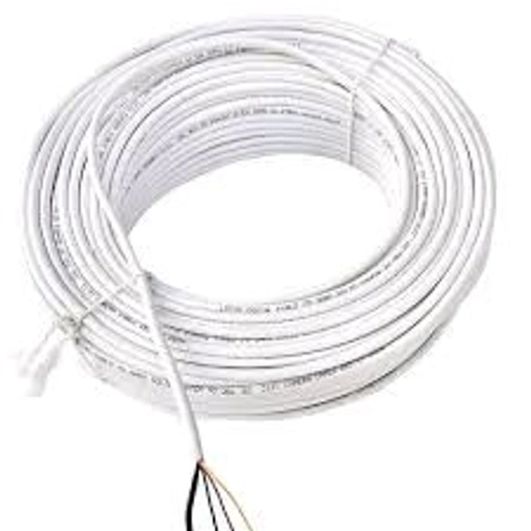 CP PLUS 3+1 Coaxial Pure Copper CCTV Camera Cable (1Meter) White
