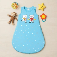 Adhigams Jolly Bear Baby Swaddles for Newborns | Carry Nest & Wearable Blanket | Cotton Baby Bedding for New Born & Infant | Unisex Baby Sleeping Bag | For 0 to 12 Months (Pack of 1) (SKY BLUE) - 0-12 M