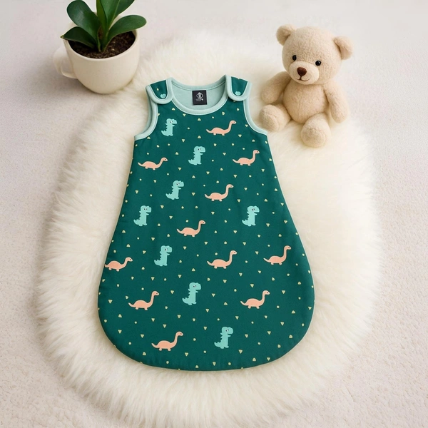Adhigams Dino Doodle Baby Swaddles for Newborns | Carry Nest & Wearable Blanket | Cotton Baby Bedding for New Born & Infant | Unisex Baby Sleeping Bag | For 0 to 12 Months (Pack of 1) (GREEN) - 0-12 M